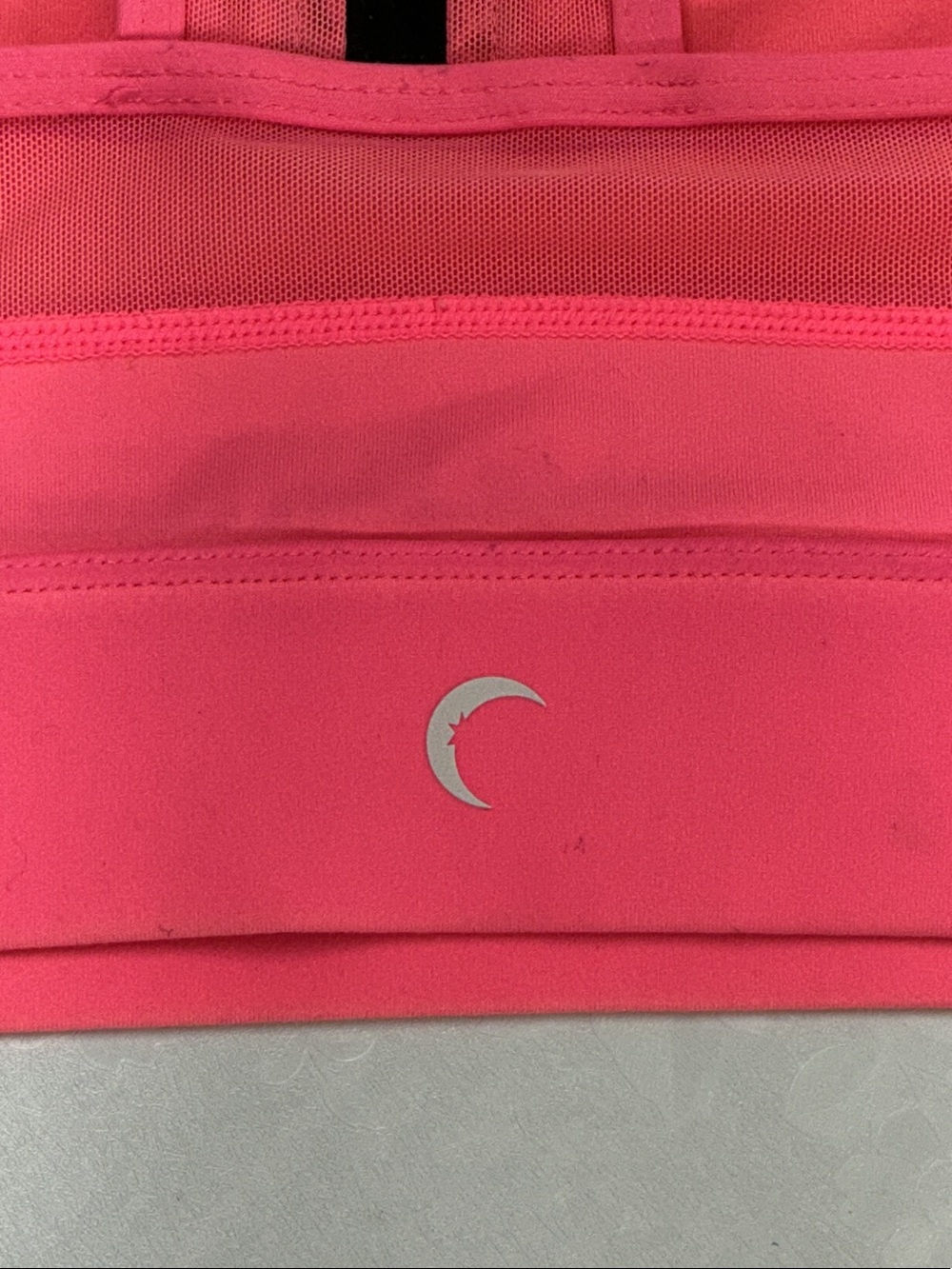Women’s Mesh-Trim Sports Bra - Hot Pink - Picture 3 of 4